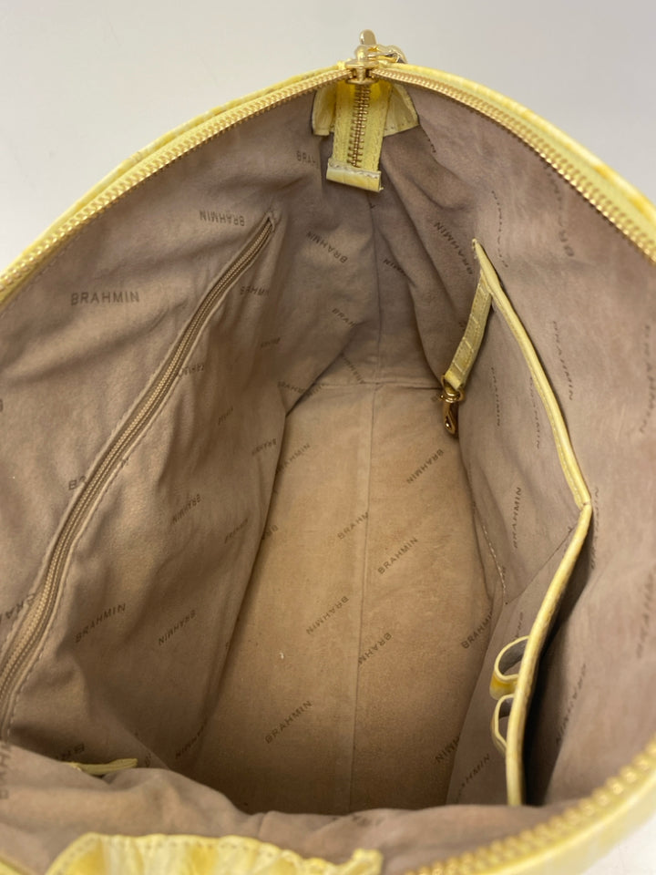 Brahmin Yellow Embossed Handbag