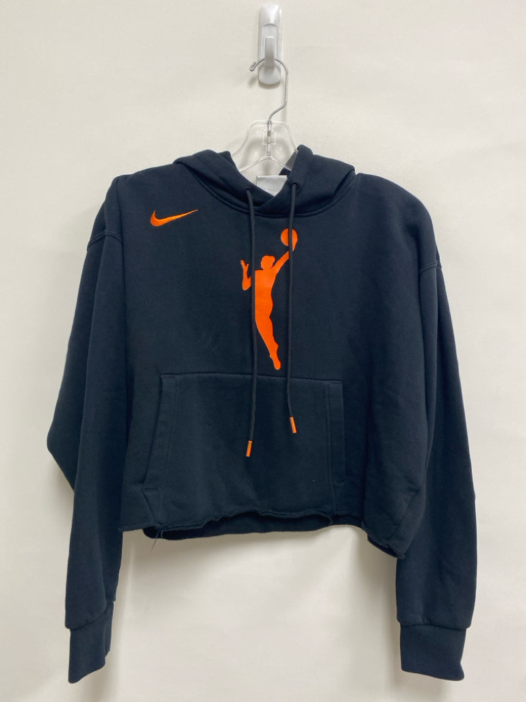 Nike Size S Black Orange Logo Hooded Ladies Sweatshirt