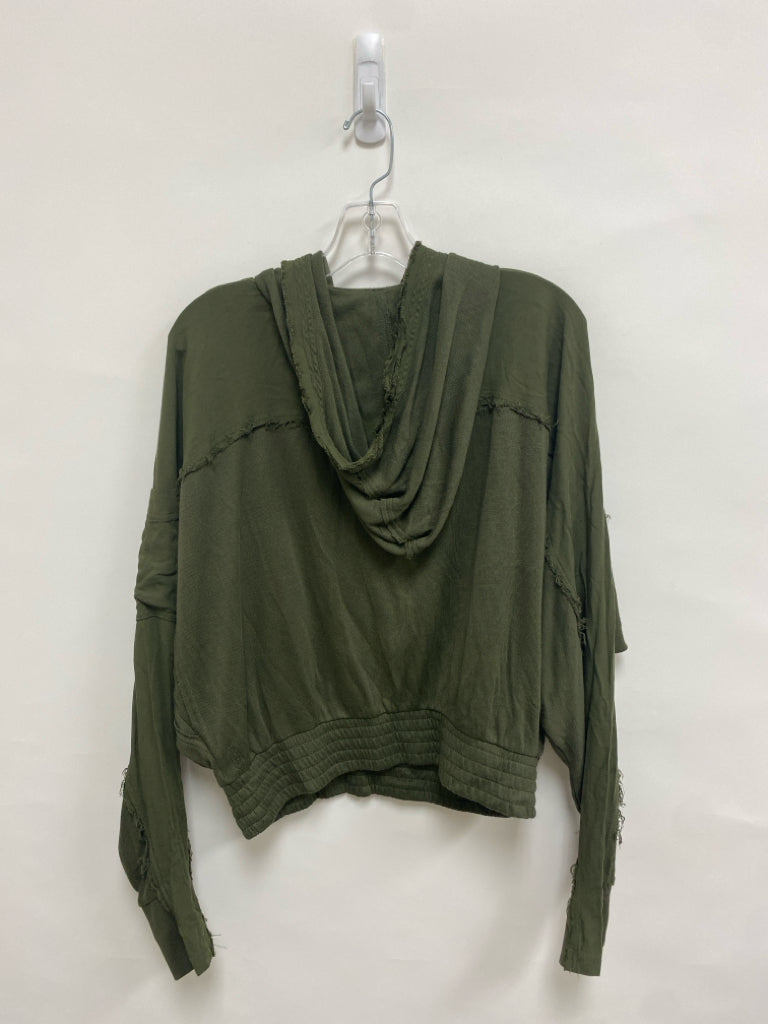 NWT FP Movement Size S Dark Green Button Up Hooded Ladies Top