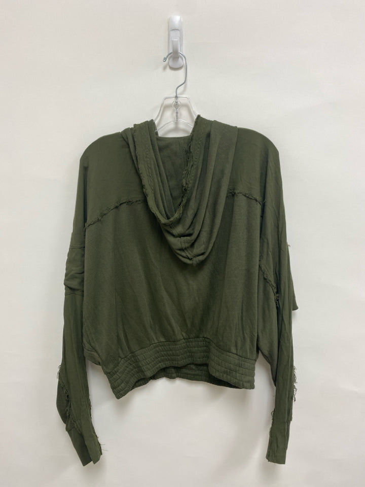 NWT FP Movement Size S Dark Green Button Up Hooded Ladies Top
