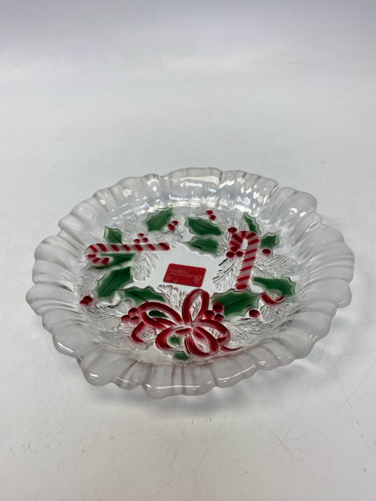 Mikasa Clear Red/Green Candy Cane Glass Christmas