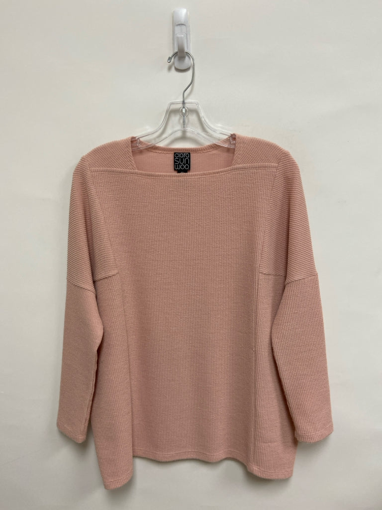 Clara Sun Woo Size XS Peach Ribbed Ladies Sweater