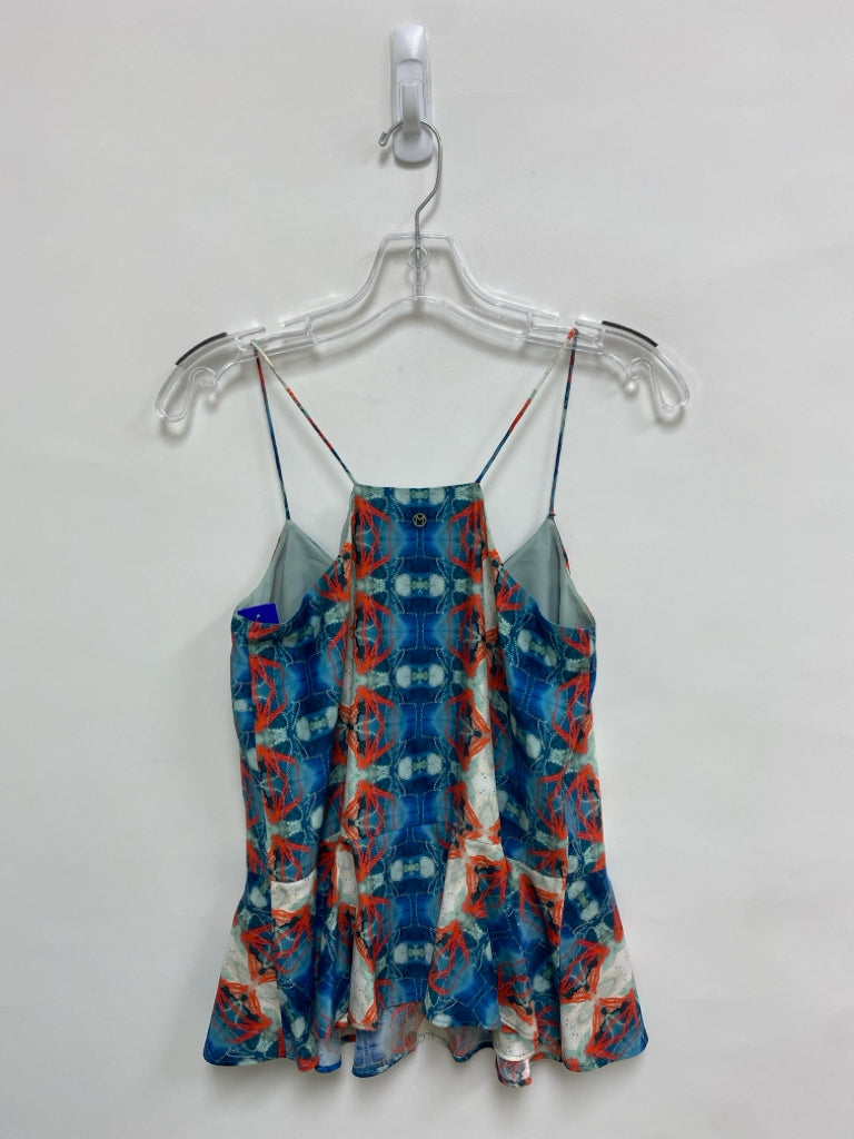 Marie Oliver Size XXS Cream/Blue Aqua/Orange Abstract Tank Ladies Top