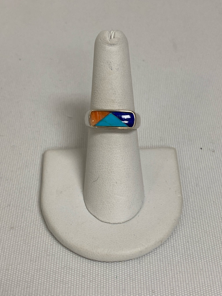 Silver Multi Color Stones Ring