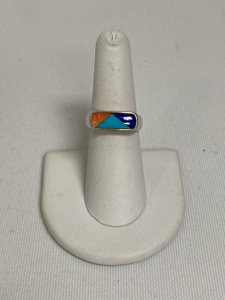 Silver Multi Color Stones Ring