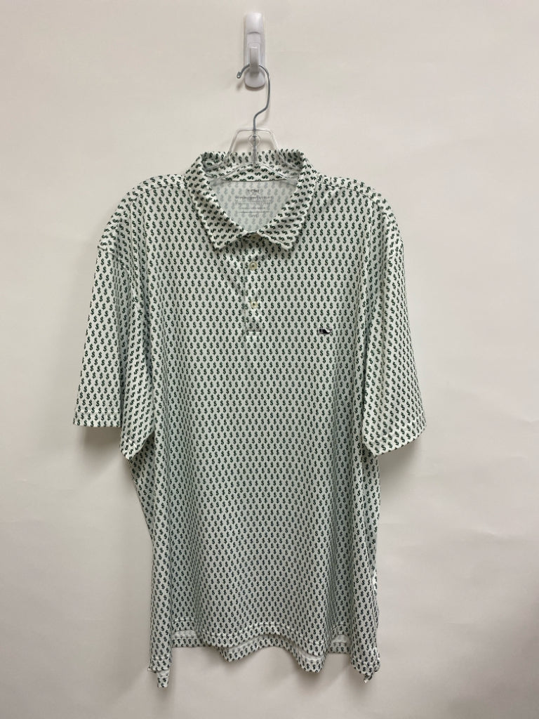 Vineyard Vines Size 2X White Green Polo Men&