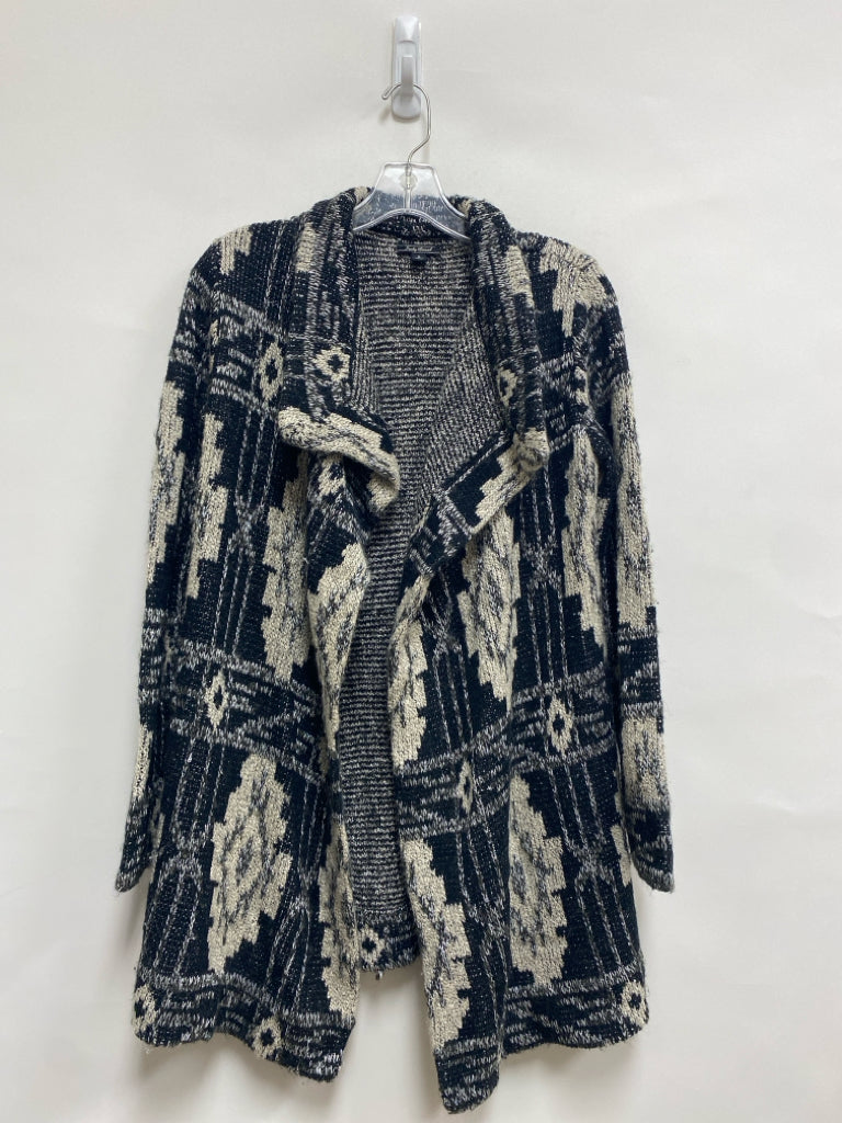 Lucky Brand Size S Black Cream Drape Ladies Sweater