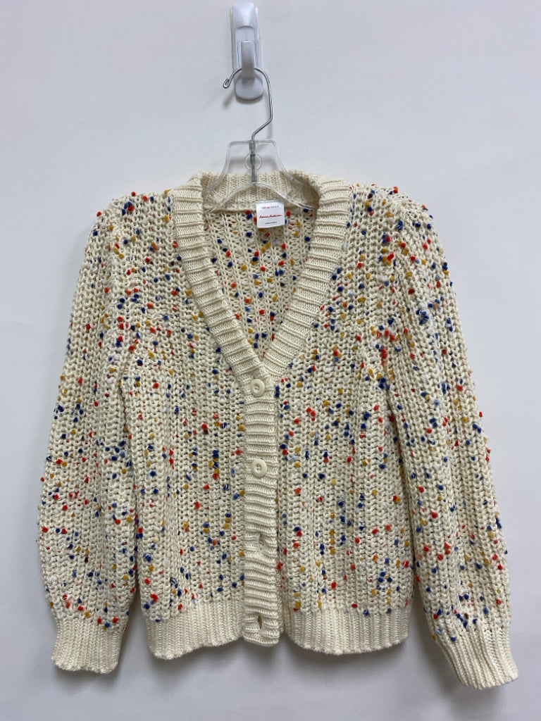 hanna Andersson SIZE 6/7 Ivory Multi Color Speckle Cardigan Girl&