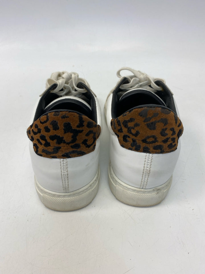 Zadig &amp; Voltaire EU Shoe Size 38 White Tan/Gold Lace-up Sneakers