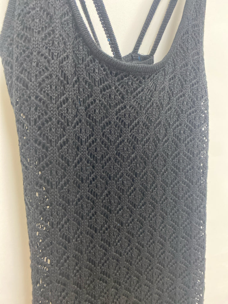 NWT Size L Black Sleeveless Crochet Ladies Dress