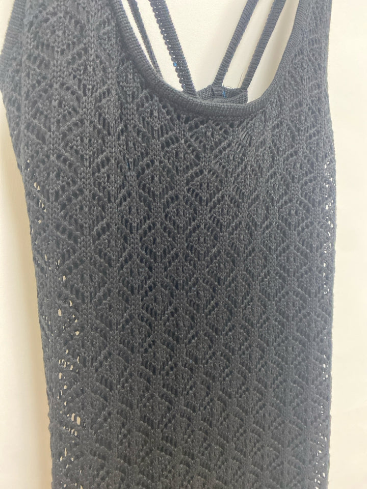 NWT Size L Black Sleeveless Crochet Ladies Dress