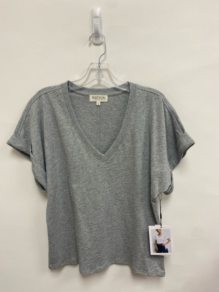 NWT NATION LTD Size S Gray Heather V Neck Ladies Top