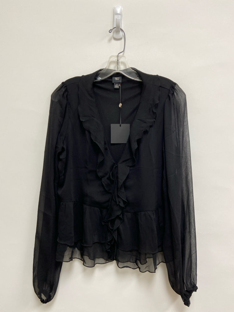 NWT Size M Black Ruffles Ladies Top