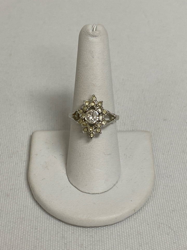 Silver Clear Jeweled Ring