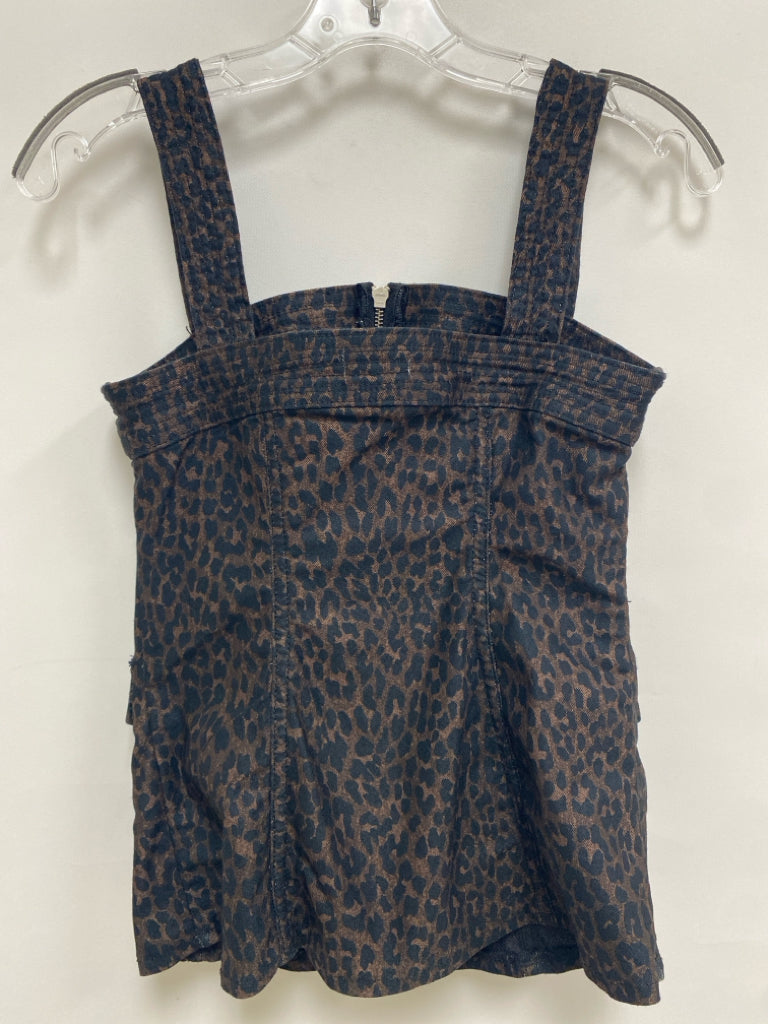 Pilcro Size XS Brown Black Animal Print Tank Denim Ladies Top