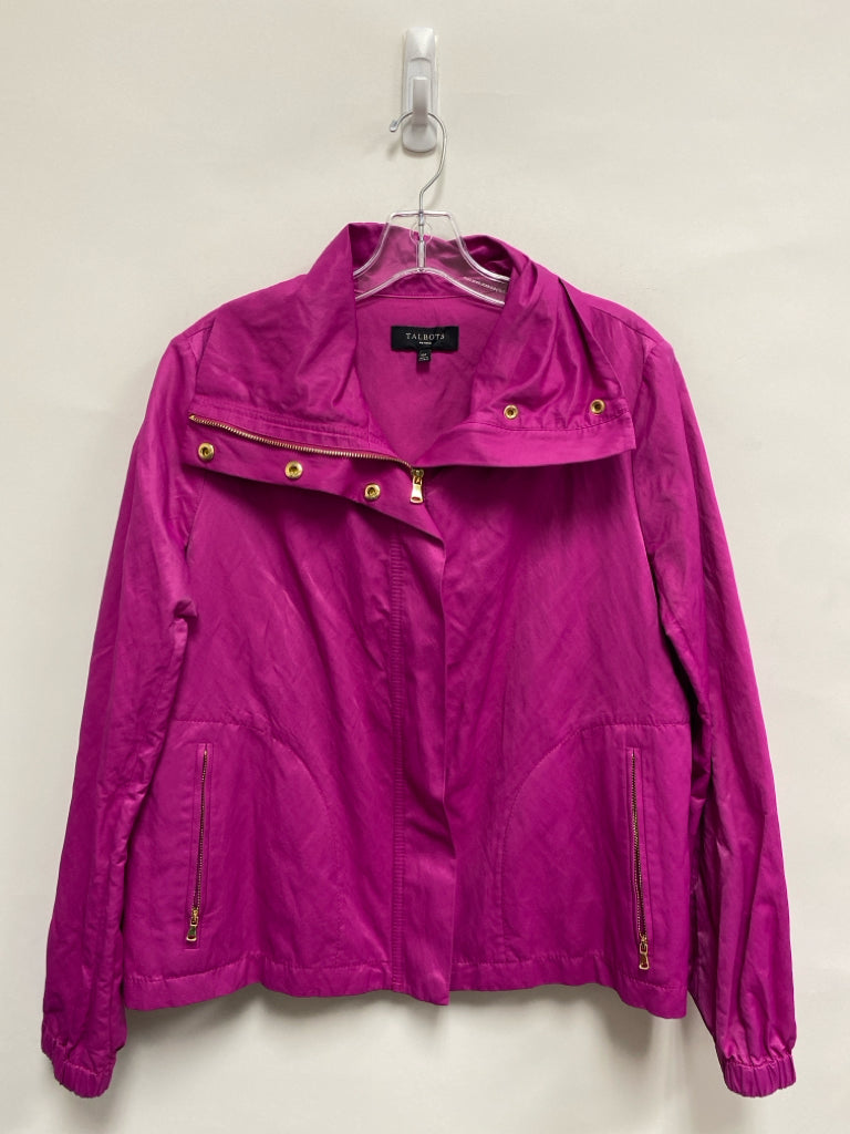 Talbots Petite Size 16P Fuschia Zip Down Plus Size Jacket