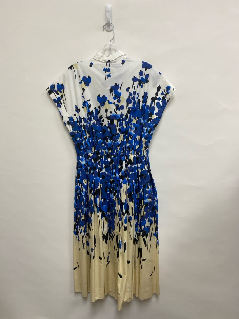 Size L White/Blue Black/Cream Floral Ladies Dress