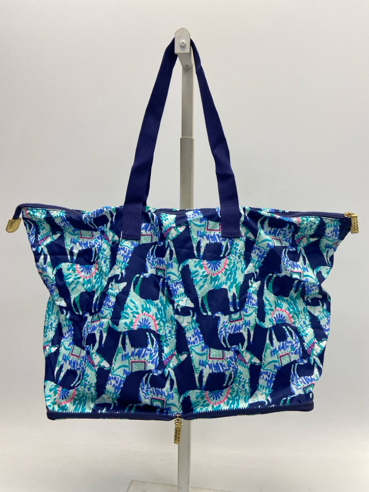 LILLY PULITZER Navy Aqua/Multi Tote Bag