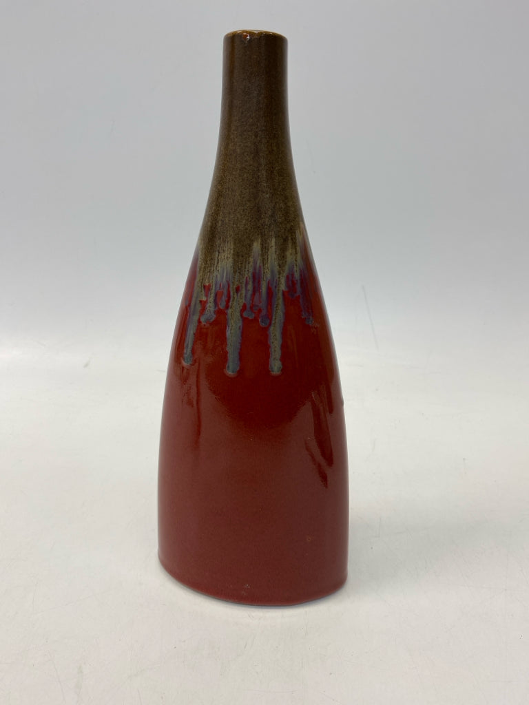 Red/Brown Drip glaze Vase
