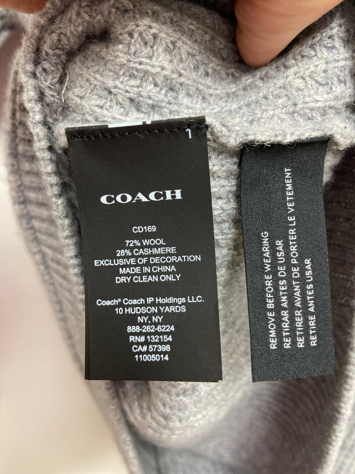Coach Size L Gray Texture Hooded Ladies Sweater
