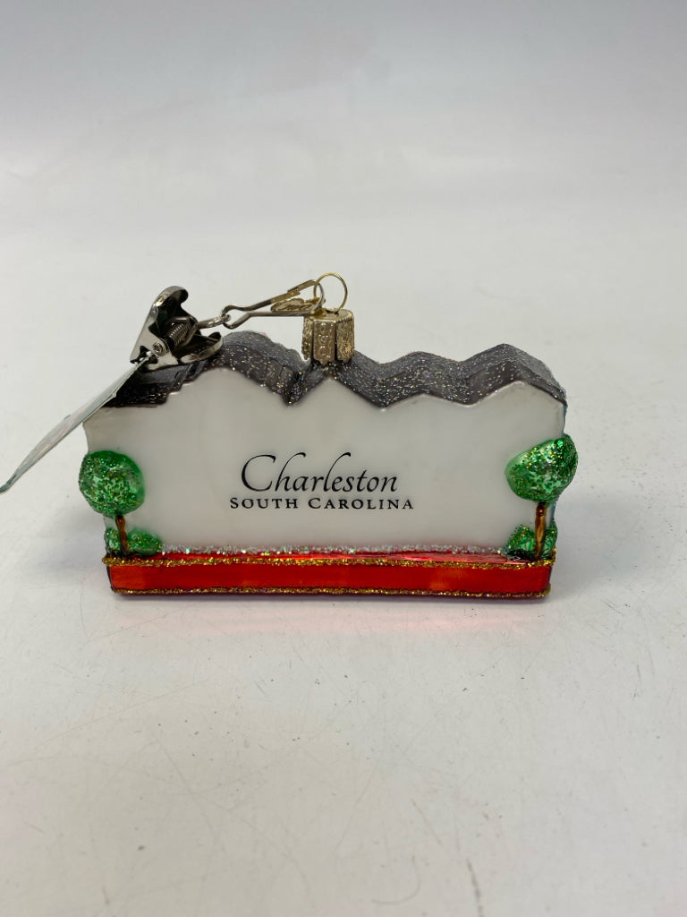 Old World Christmas Green/Yellow Blue/White Glass Ornaments