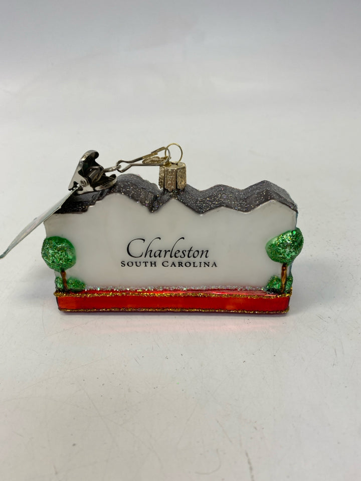 Old World Christmas Green/Yellow Blue/White Glass Ornaments
