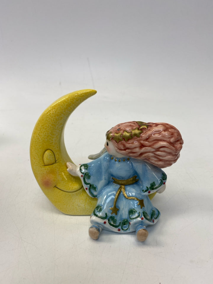Fitz/Floyd Blue Yellow Angel Salt/Pepper