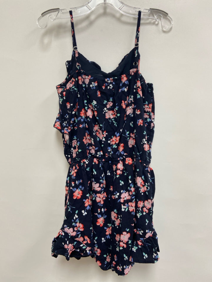 Abercrombie Kids SIZE 13/14 Navy Pink/Green Floral Sleeveless Girl&