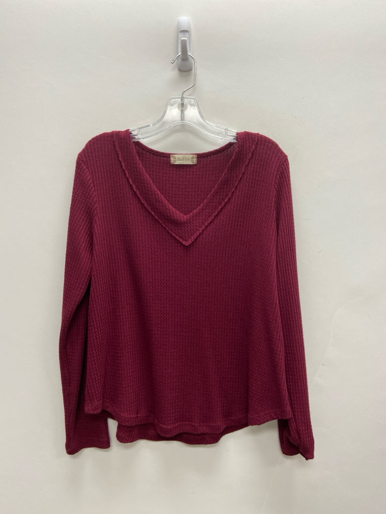 Aerie Size L Burgundy Waffle Ladies Sweater