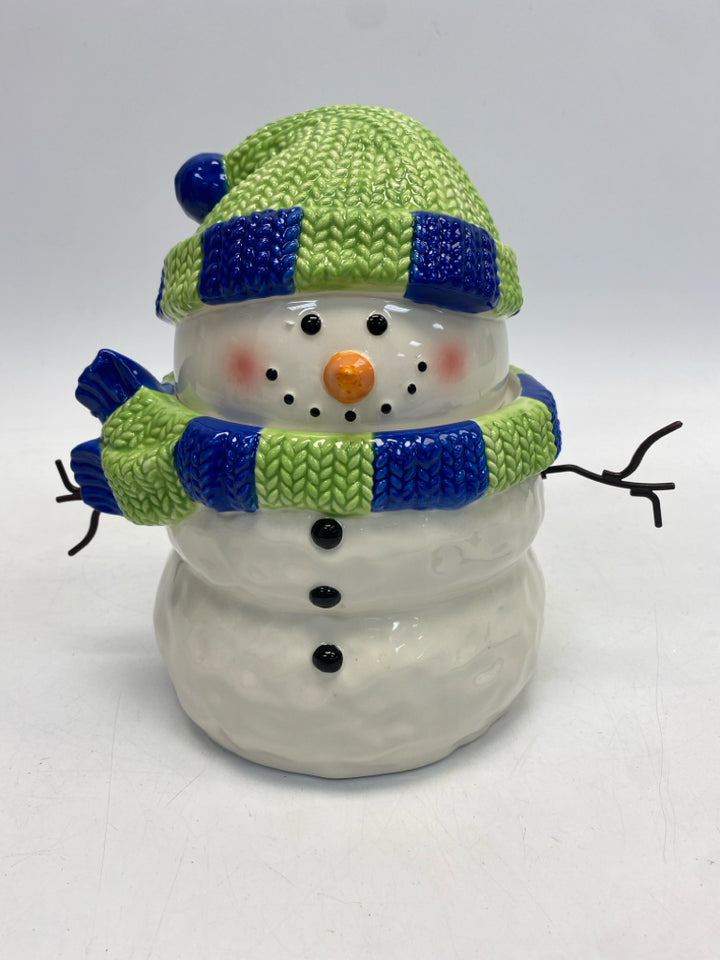 White Blue/Green Ceramic Winter