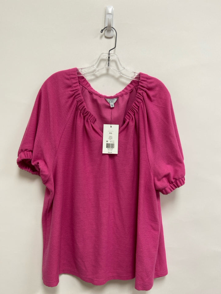 NWT Crown &amp; Ivy  SIZE  XXL Pink Plus Size Top