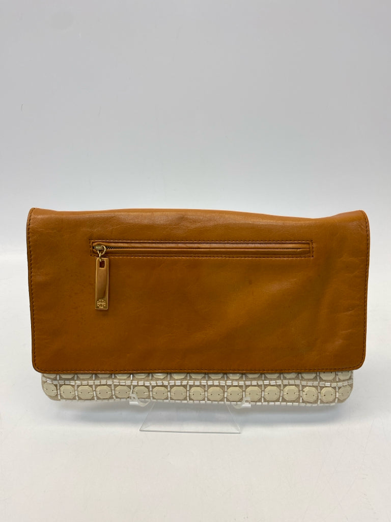 Tory Burch Brown Tan/Cream Beaded Handbag