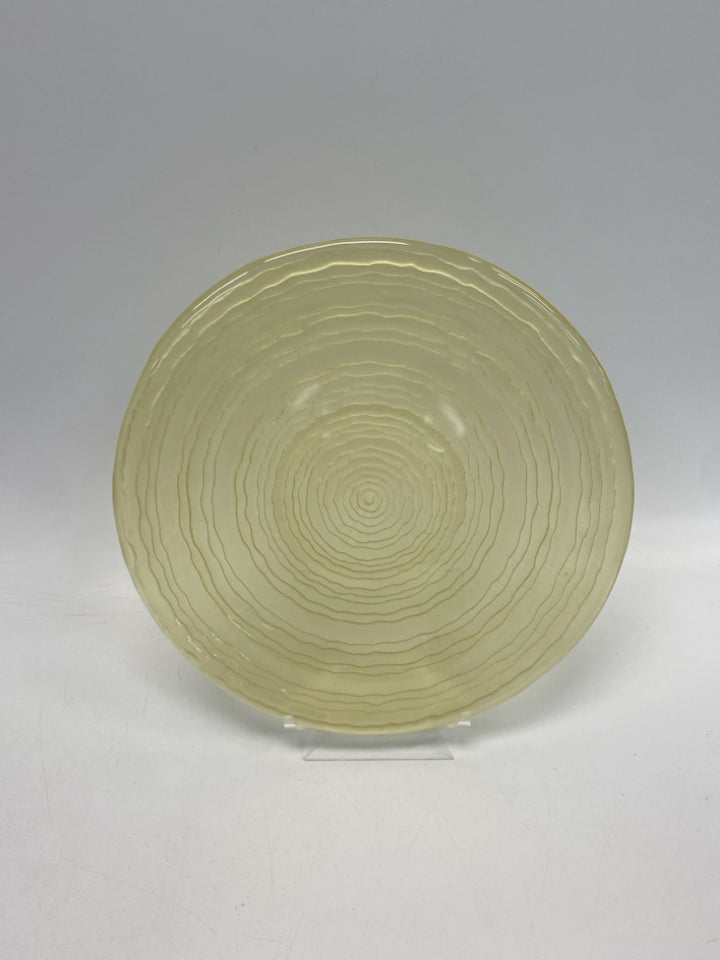 Yellow Frosted Glass Serving Piece