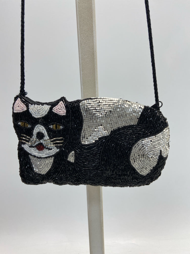 Black Silver Beaded Handbag