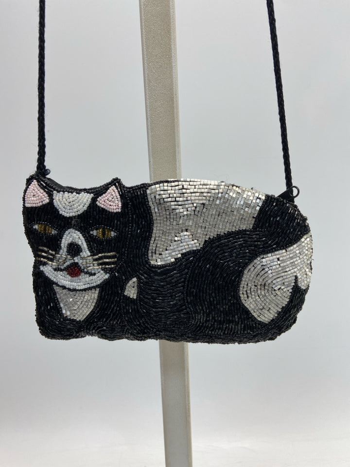 Black Silver Beaded Handbag