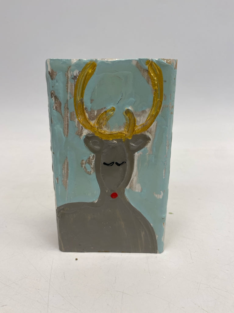 Blue Gold/Gray Wood Christmas