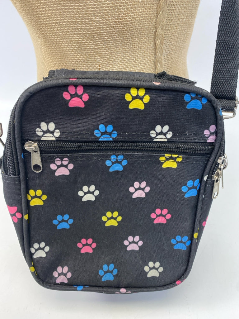 Black Multi-Color Paw Print(s) Crossbody