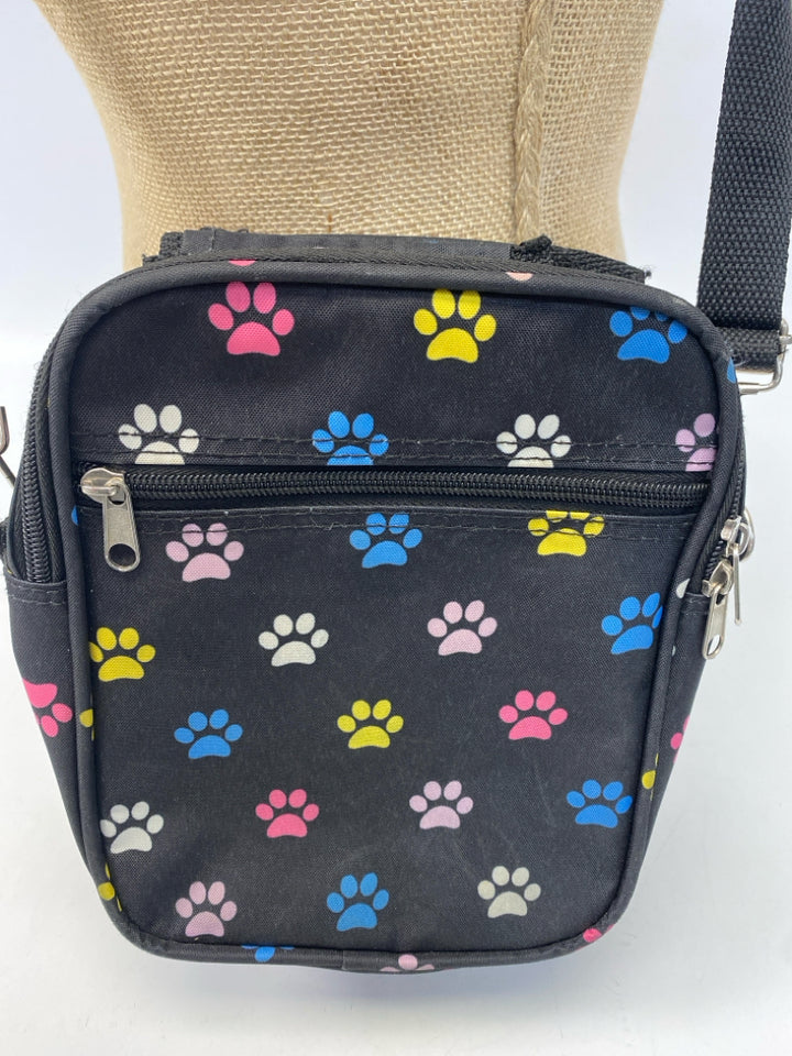 Black Multi-Color Paw Print(s) Crossbody