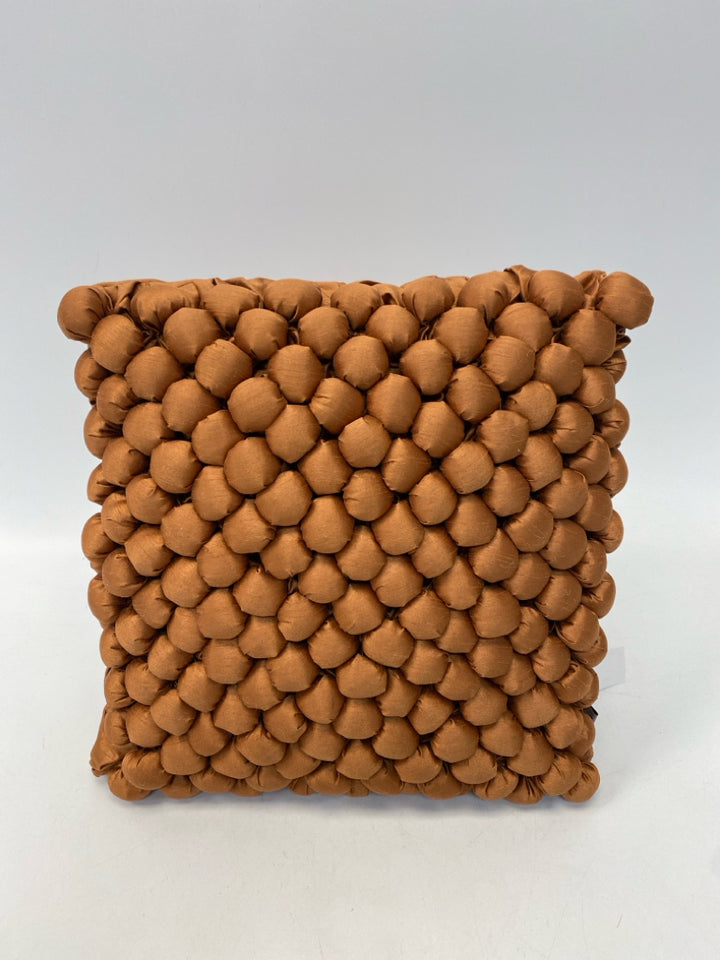 Rust Buttons Satin Pillow