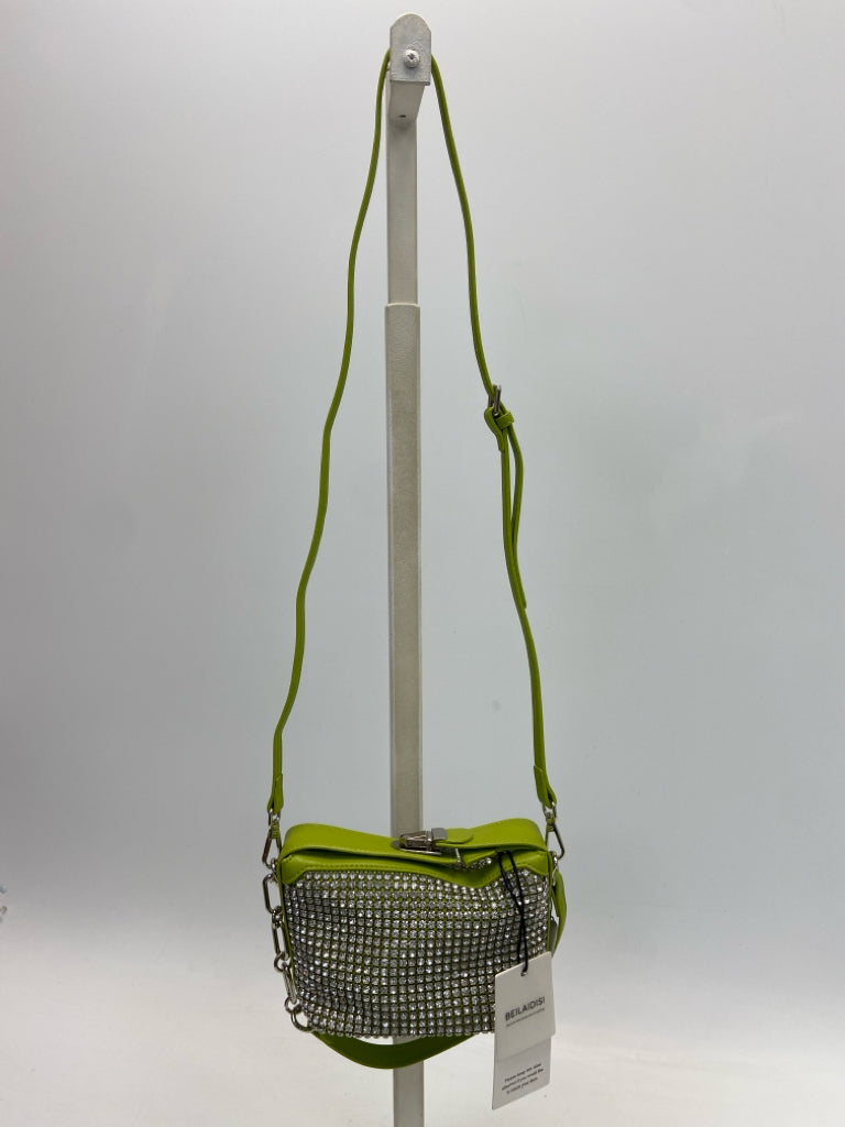 NWT Lime Green Silver Rhinestone(s) Handbag