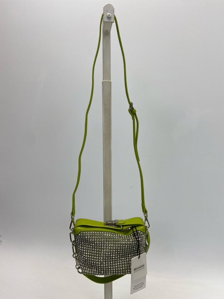 NWT Lime Green Silver Rhinestone(s) Handbag