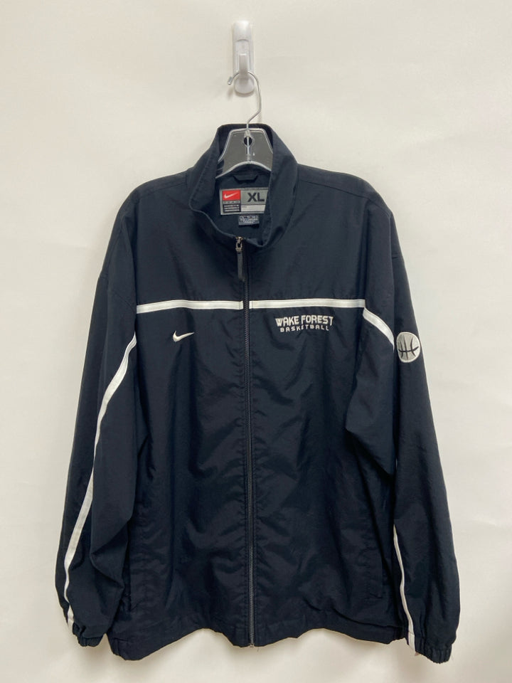 Nike Size XL Black White Wake Forest Zip Down Men&