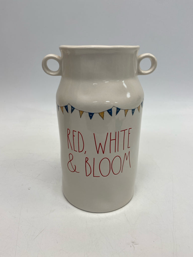 Rae Dunn White Red Words Ceramic Vase
