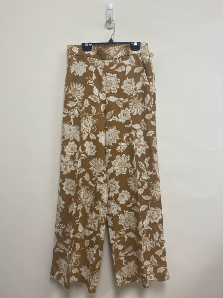 LOFT Size XS Brown White Flowers Ladies Pants
