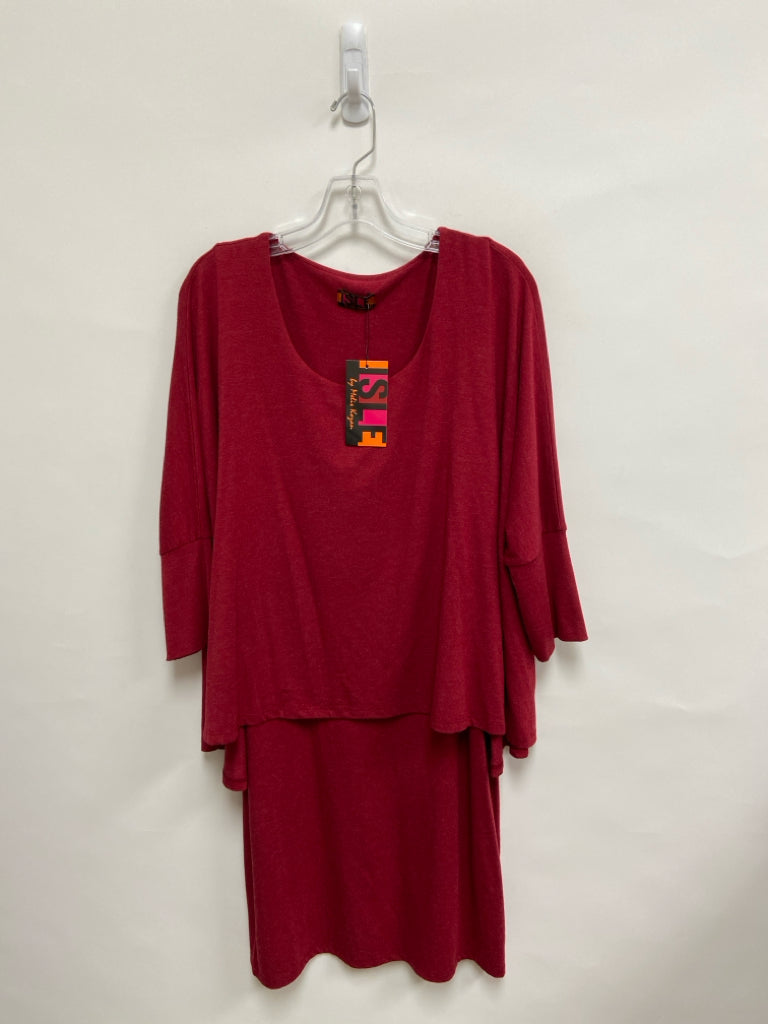 NWT Isle/Melis Kozan Size L Red Mottled Ladies Dress