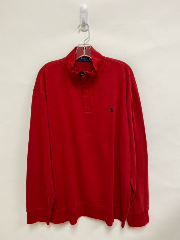 Polo Size XXL Red Waffle Quarter Zip Men&