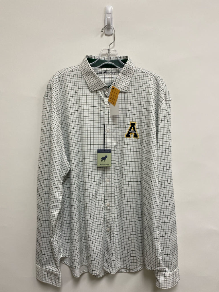 NWT Horn Legend Size XL White Green/Gray Plaid Men&