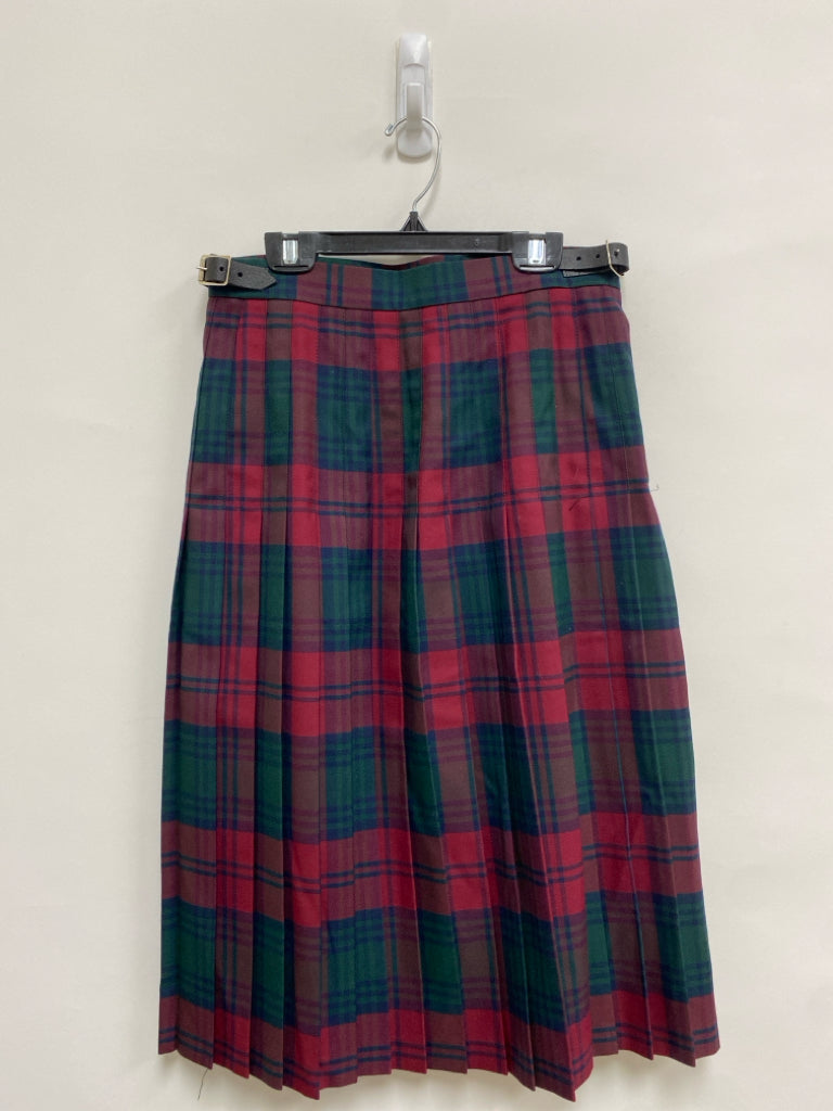 NWT Size 12 Red Navy/Green Plaid Fringe Ladies Skirt