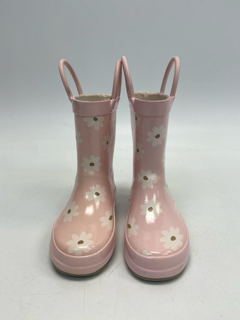 SIZE 5 Pink White/Brown Flowers Rubber Girl&