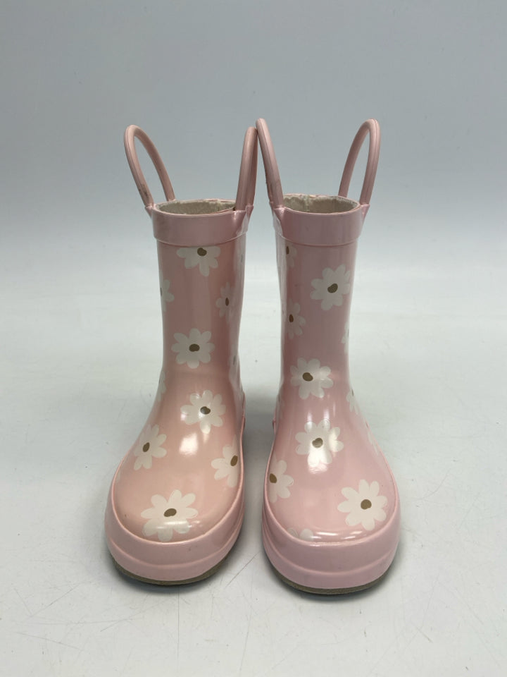SIZE 5 Pink White/Brown Flowers Rubber Girl&